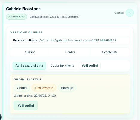 Gestione cliente e accessi in Magentya